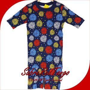 NWT Hanna Andersson Organic Short Johns Pajamas Fireworks Print 160 14